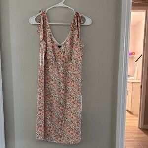 I.N. San Francisco Floral Backless Dress - Coral and White